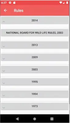 Wild Life Protection Act, 1972 android App screenshot 1