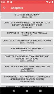 Wild Life Protection Act, 1972 android App screenshot 6